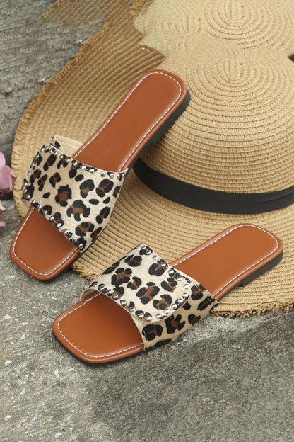 Sandalias de dedo estilo piel de animal para mujer