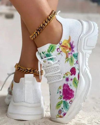 Zapatillas ortopédicas florales