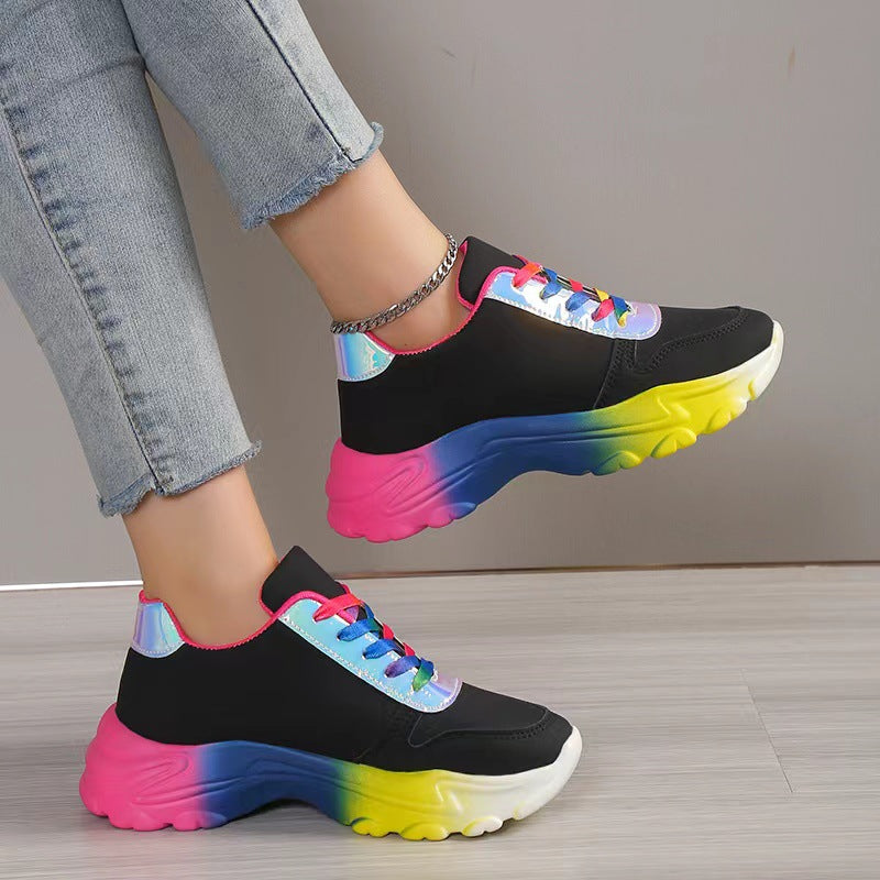 Zapatillas con cuña de plataforma femeninas