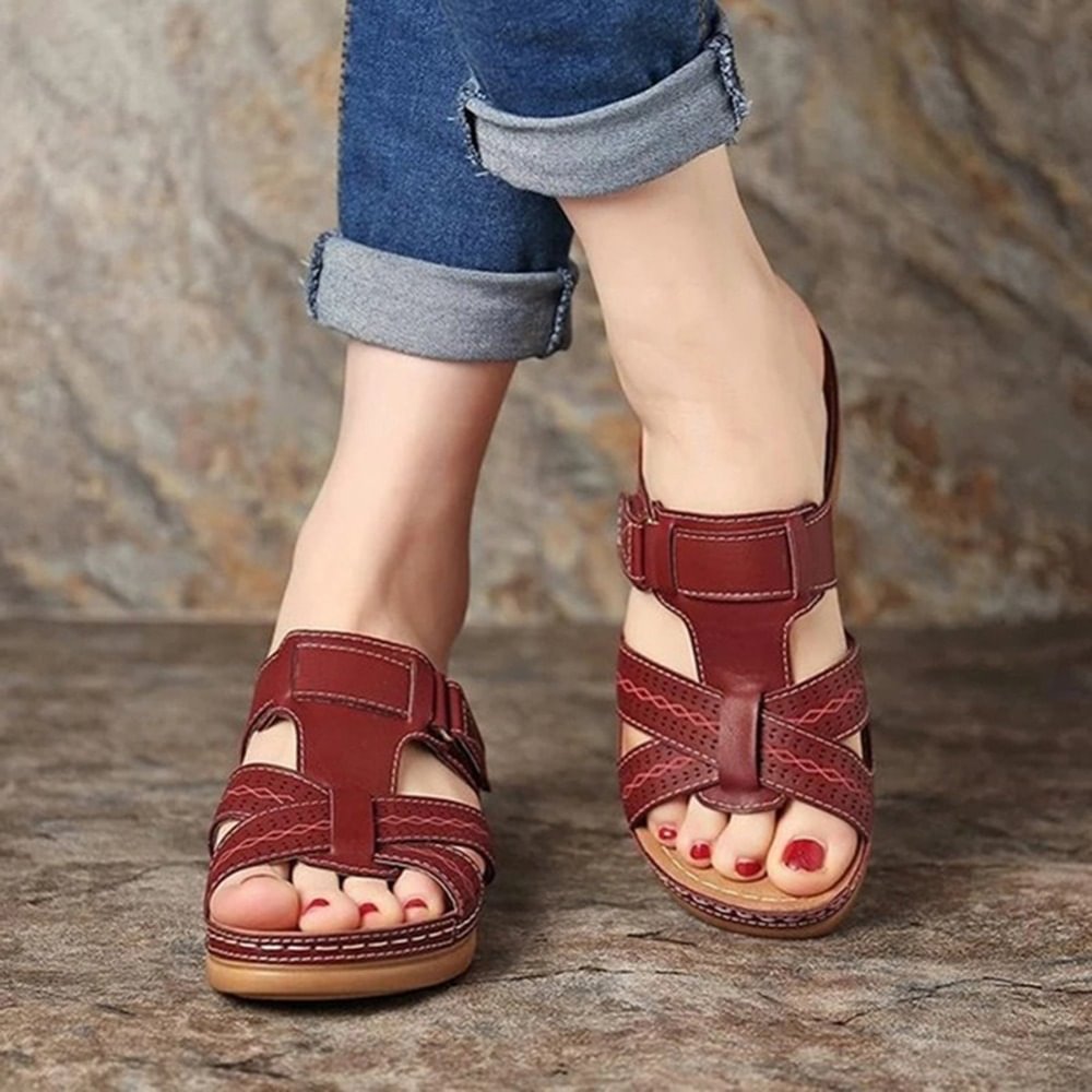 Sandalias de piel premium para mujer