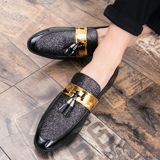 Black Tassel Shoe Handmade Wedding Men Mocasines