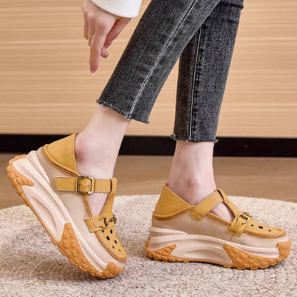 Sandalias de verano huecas con cordones para mujer