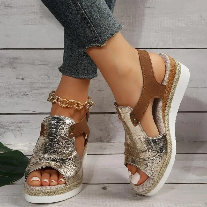 Sandalias de cuña bohemias