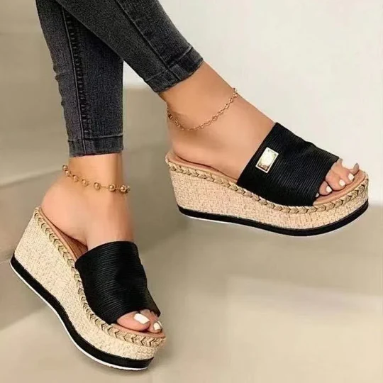 Sandalias de cuña con plataforma para mujer