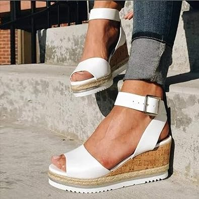 Sandalias de cuña con plataforma para mujer