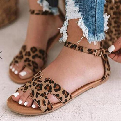 Sandalias con estampado de serpiente