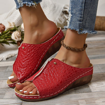 Sandalias de cuña con estampado de moda Verano