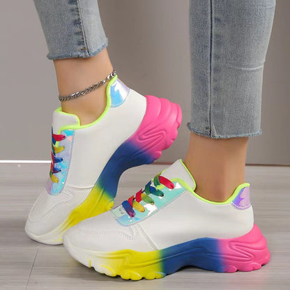 Zapatillas con cuña de plataforma femeninas