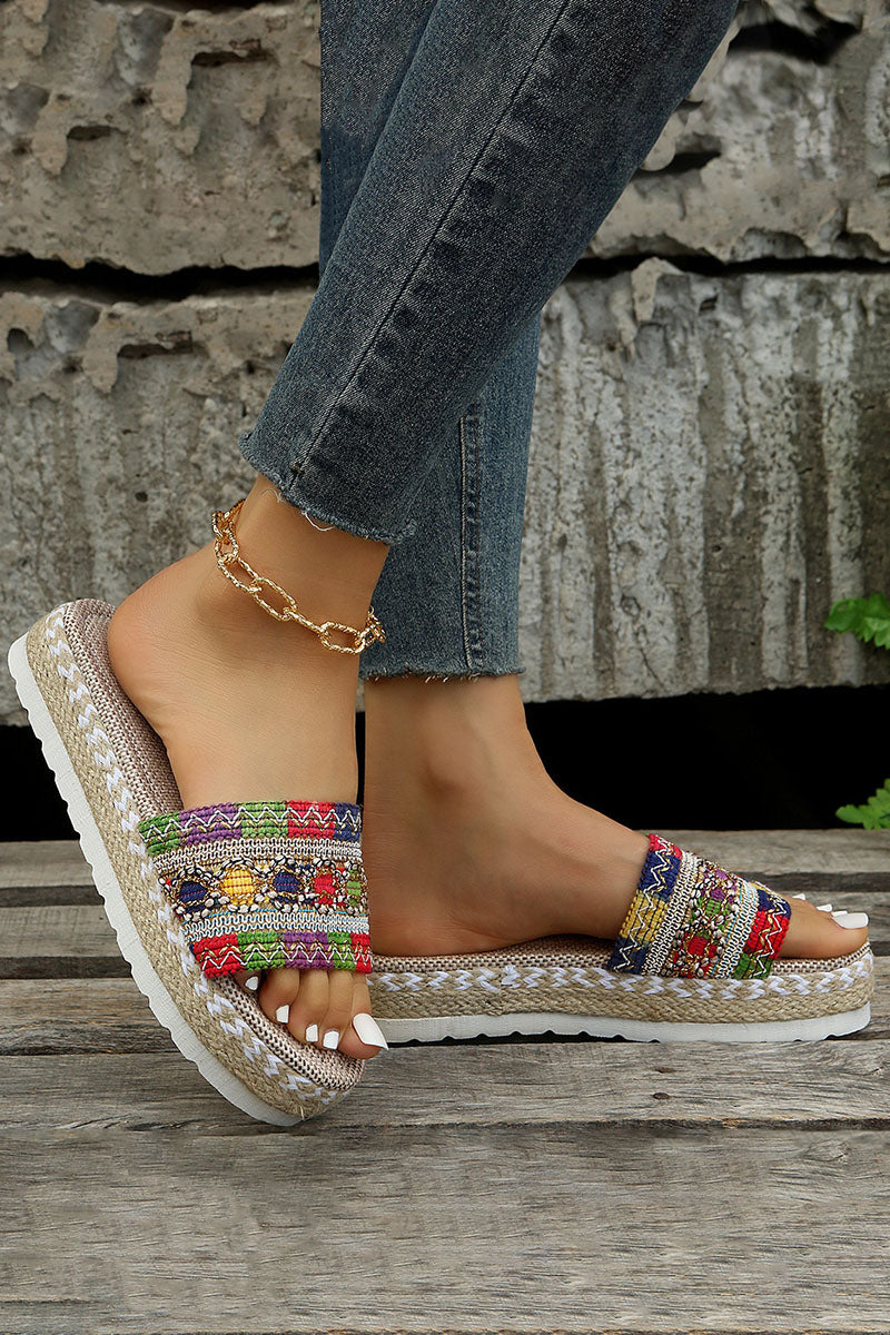 Sandalias altas de plataforma de colores para mujer