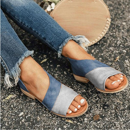 Contrasting Flat Sandals  sandals Thecurvestory