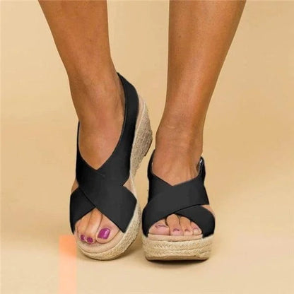 Sandalias de cuña con plataforma para mujer