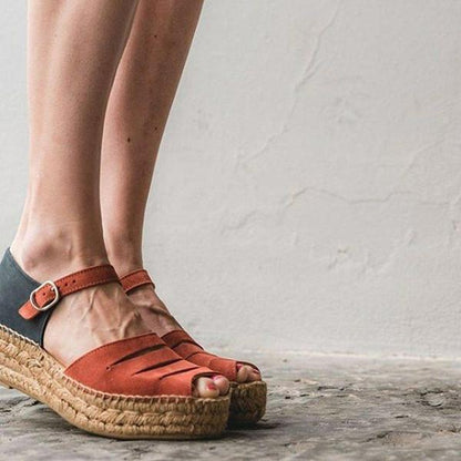 Sandalias de cuña con alpargata boho