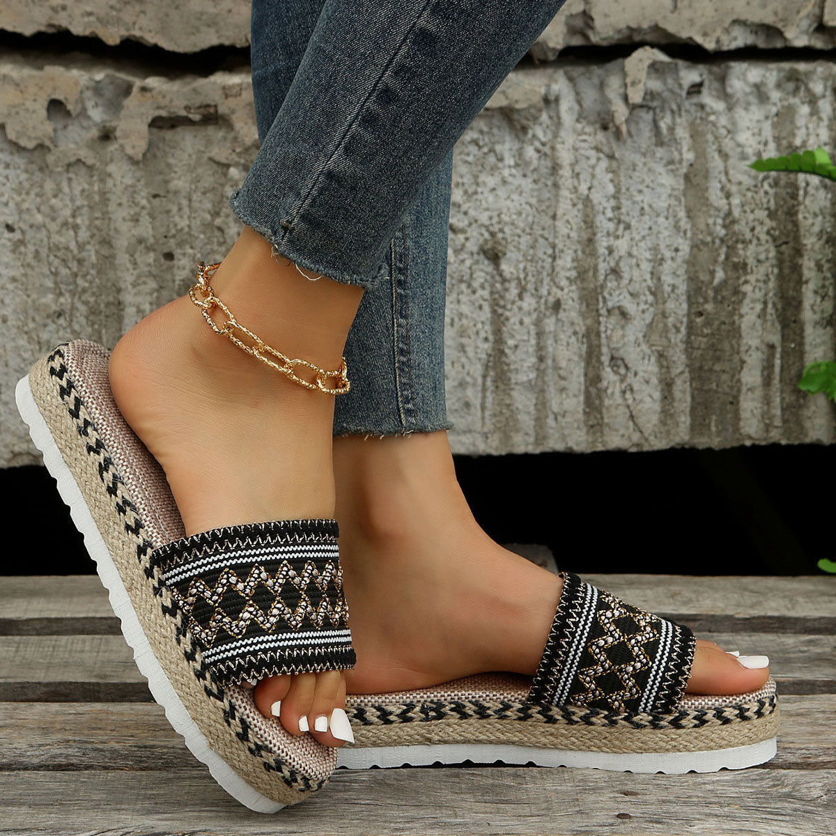 Sandalias altas de plataforma de colores para mujer