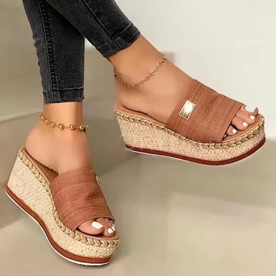 Sandalias de cuña con plataforma para mujer