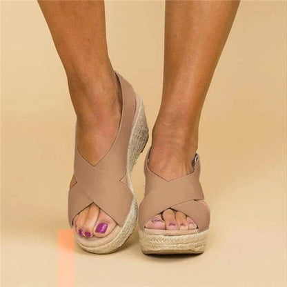 Sandalias de cuña con plataforma para mujer