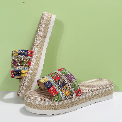 Sandalias altas de plataforma de colores para mujer