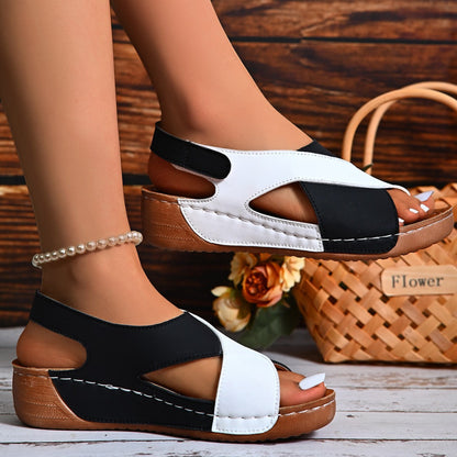 Sandalias ortopédicas con cuña de color para mujer