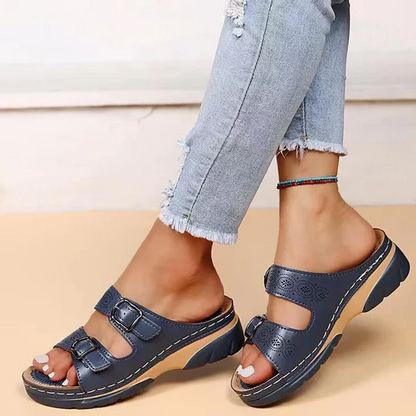 Sandalias de piel de vaca para mujer