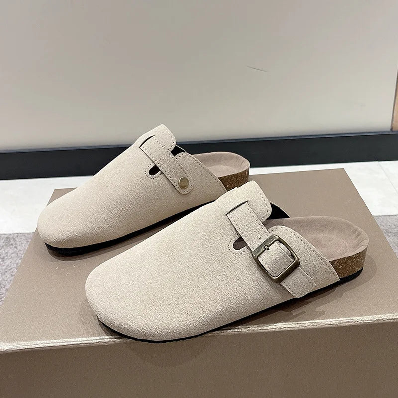 Mujer Zapatillas Mules Sandalias Modernas Hebilla Zapatos Correa