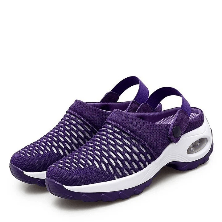 Mujer Air Cushion Plataforma Malla Mules Sneaker Sandalias