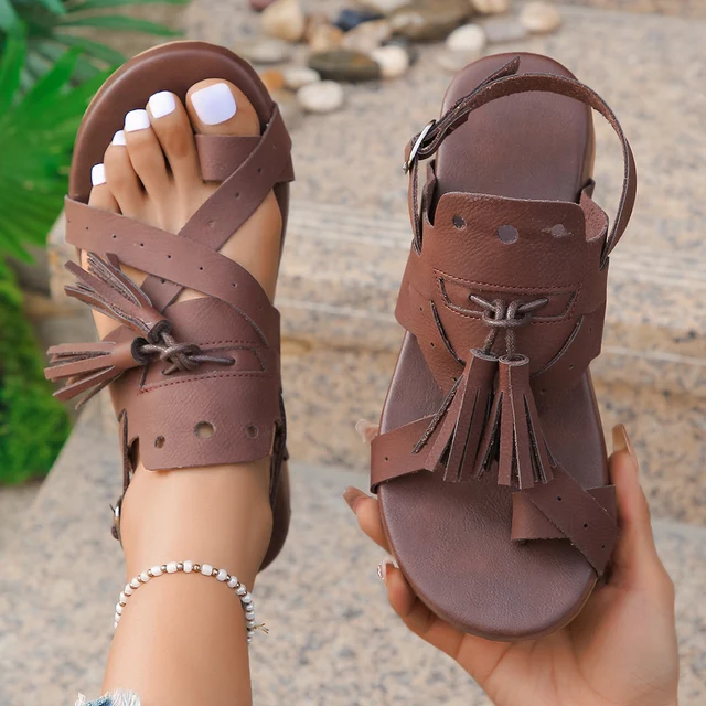 Sandalias con hebilla para mujer