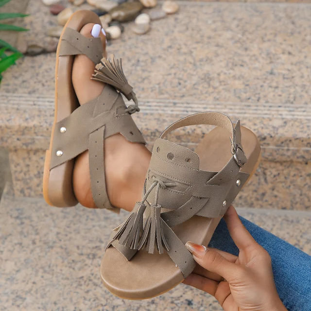 Sandalias con hebilla para mujer