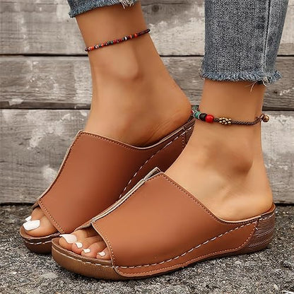 Sandalias de tacón inclinado para mujer Fishmouth