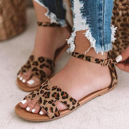 Sandalias con estampado de serpiente