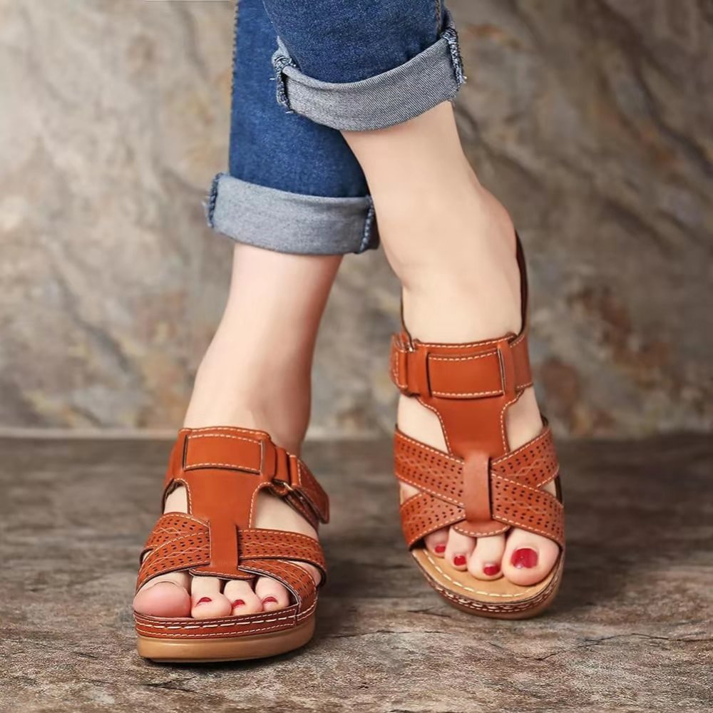 Sandalias de piel premium para mujer