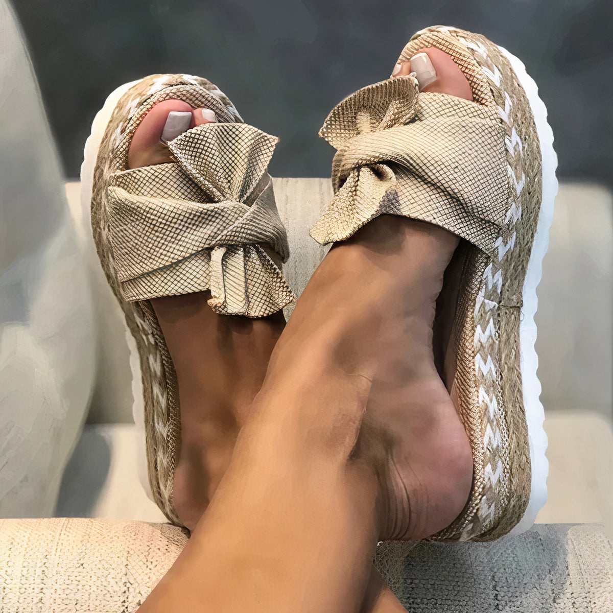 Sandalias de mujer Plataforma de verano Bowknot