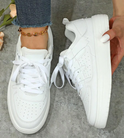 Womens Contrast Color Flat Sneakers