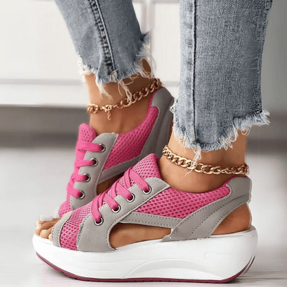 Sandalias de verano con cordones y paneles de contraste