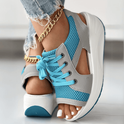 Sandalias de verano con cordones y paneles de contraste