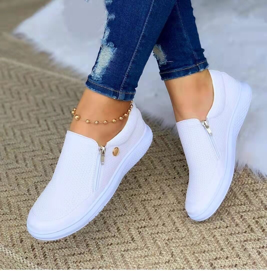 Mujeres Comfy Slip On Flat Trainers Sneakers