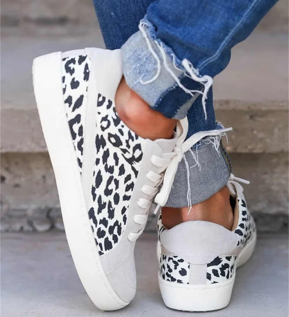 Zapatillas de skate con estampado de leopardo para mujer