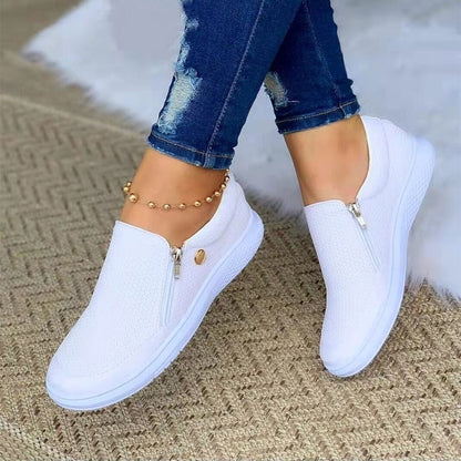 Mujeres Comfy Slip On Flat Trainers Sneakers