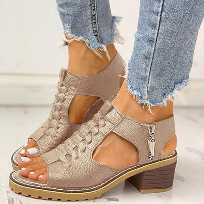 Sandalias con tacón en bloque para mujer