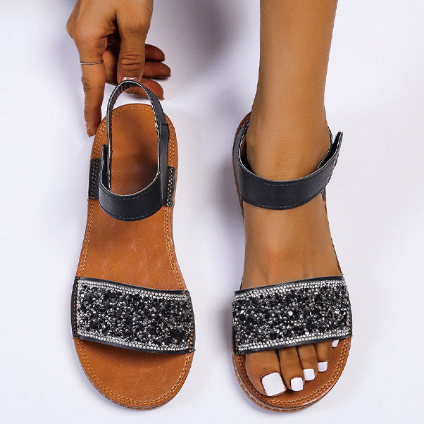 Sandalias modernas con purpurina