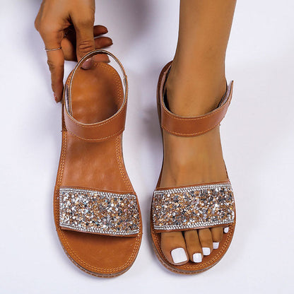 Sandalias modernas con purpurina