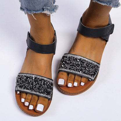 Sandalias modernas con purpurina