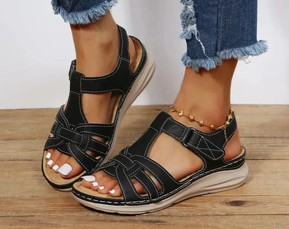 Sandalias de cuña retro