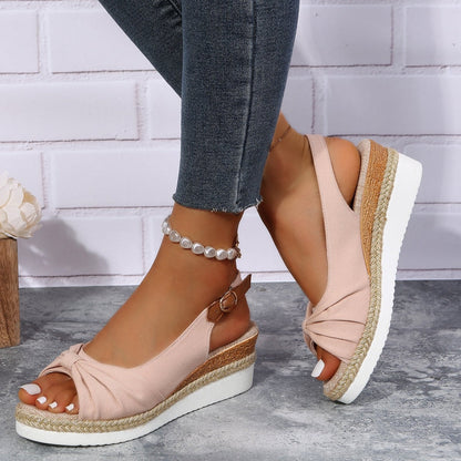 Sandalias de tacón de cuña para mujer