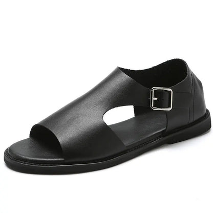 Hombre Sandalias de cuero Negro Hombre Zapatos de verano