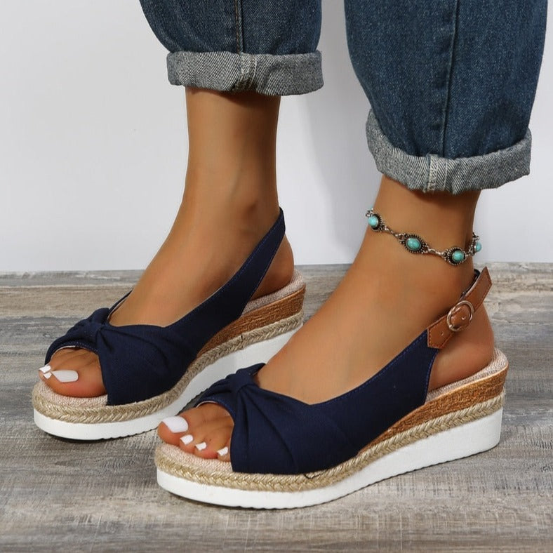 Sandalias de tacón de cuña para mujer