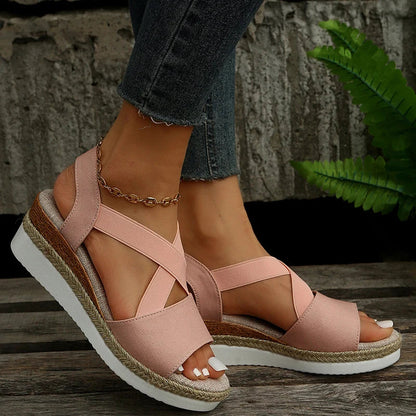 Sandalias Casual Cross-Strap Retro Mujer