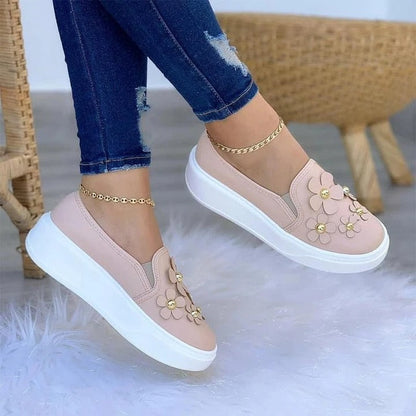 Womens Casual Floral Loafers Sneakers