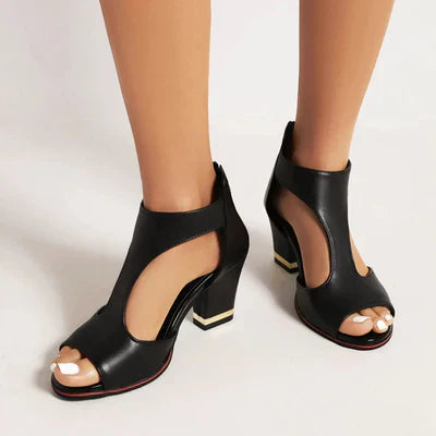 Sandalias de tacón grueso para mujer