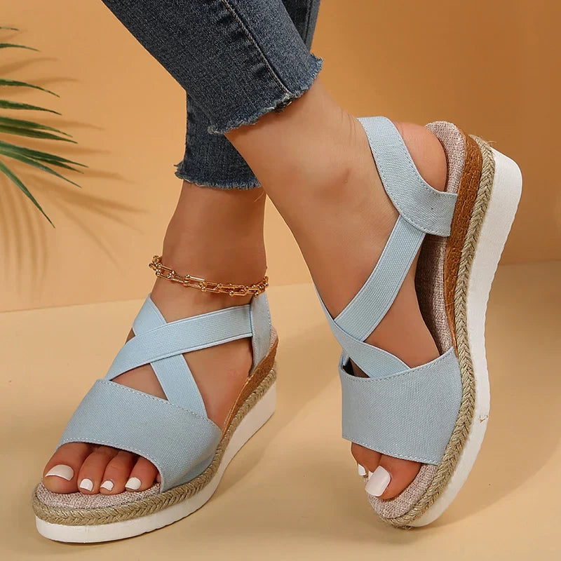 Sandalias Casual Cross-Strap Retro Mujer