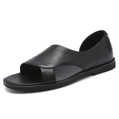 Hombre Sandalias de cuero Negro Hombre Zapatos de verano