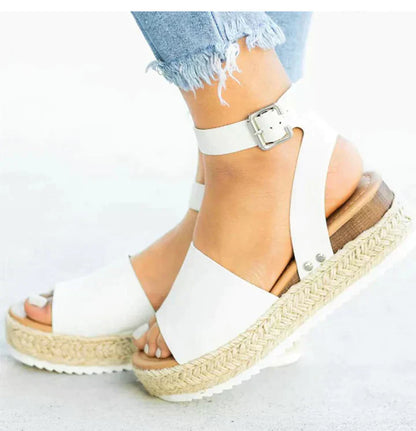 Sandalias de plataforma con alpargata para mujer